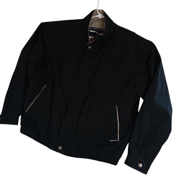 Members Only Vintage Mariners Jacket L Black Oversized Boating Bomber Zip Snap - Picture 1 of 15